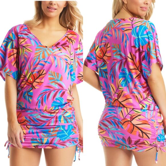 Bar III Other - Bar III Paradise In The Palms Magic Magenta Cover-Up NWT Sz L